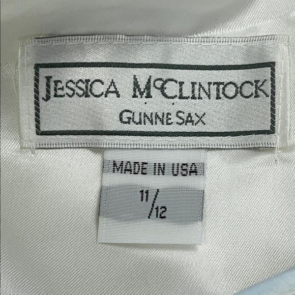 Vintage Gunne Sax Jessica McClintock Ivory Floral Lace Sweetheart Wedding Dress - Picture 8 of 13